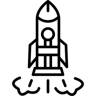 Roket simgesi, anahat stili