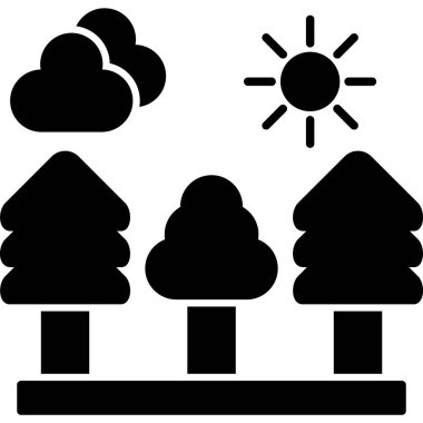 ağaç simgesi vektör illüstrasyonu
