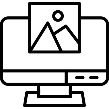 Bilgisayar. Web simgesi basit illüstrasyon