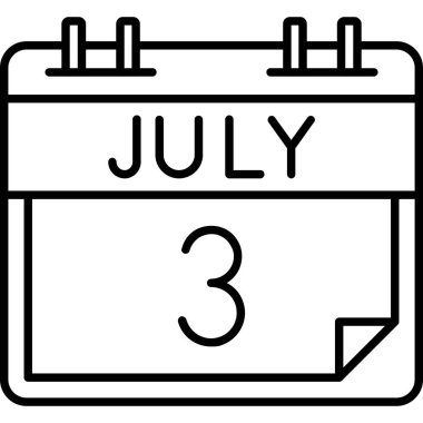 Takvim Temmuz kabartma vektör simgesi tasarımı, kolayca düzenleyebilir ya da değiştirebilir
