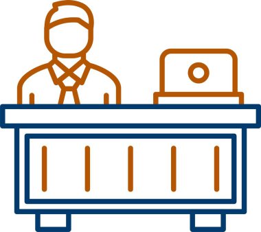 Web Kullanımı için İşyeri Simgesi, Basit Vektör İllüstrasyonu