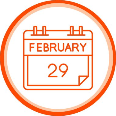 29 Şubat Simgesi, Web Kullanımı için Basit Vektör İllüstrasyonu