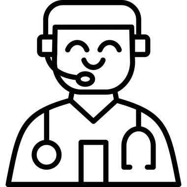 Doktor. Web simgesi basit illüstrasyon