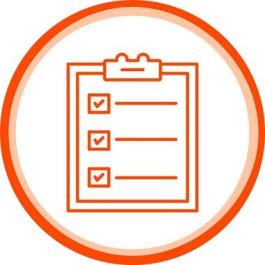 Web Kullanımı için Kontrol Listesi Simgesi, Basit Vektör İllüstrasyonu