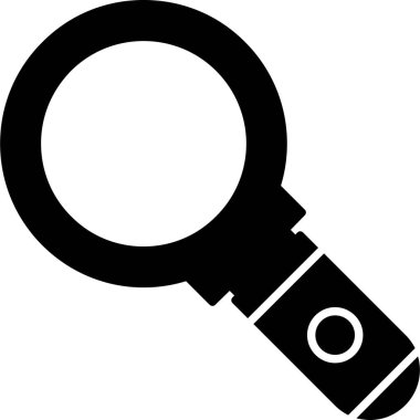 Büyüteç simgesi, basit siyah vektör illüstrasyonu