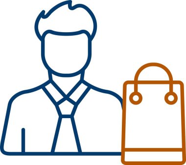 Çanta ikonlu bir iş adamı. taslak iş adamı çanta vektör ikonu ince çizgi düz izole