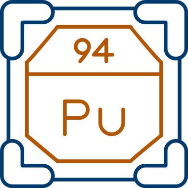94 Plütonyum Simgesi, Web Kullanımı için Basit Vektör İllüstrasyonu