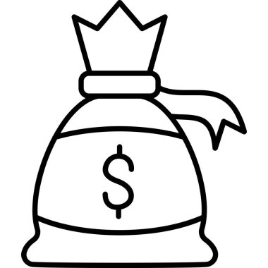 Dolar torba ikonu vektör çizimi tasarımı