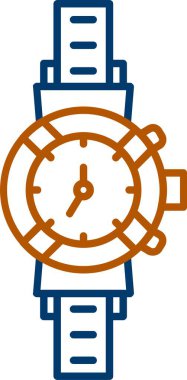 Wristwatch Simgesi, Web Kullanımı için Basit Vektör İllüstrasyonu