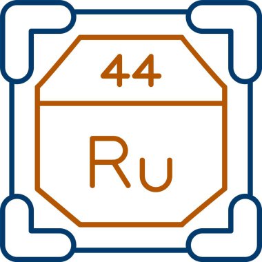 44 Rutenyum Simgesi, Web Kullanımı için Basit Vektör İllüstrasyonu