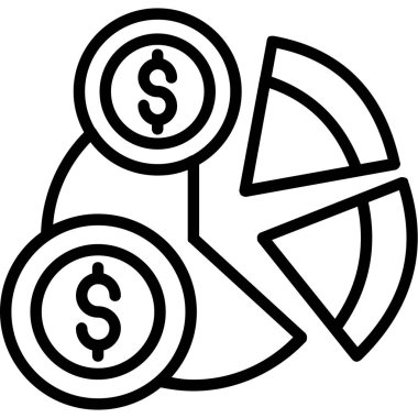 Para dolar para birimi simgesi ana hat biçiminde