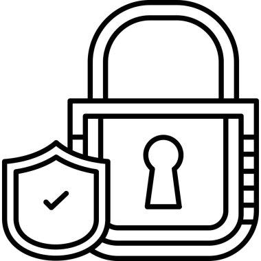 asma kilit ikon vektör çizimi