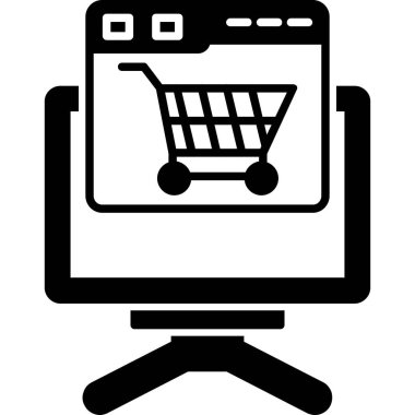 Alışveriş simgesi, vektör illüstrasyonu