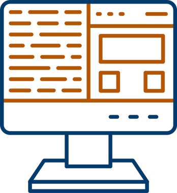 Web Geliştirme Simgesi, Web Kullanımı için Basit Vektör İllüstrasyonu