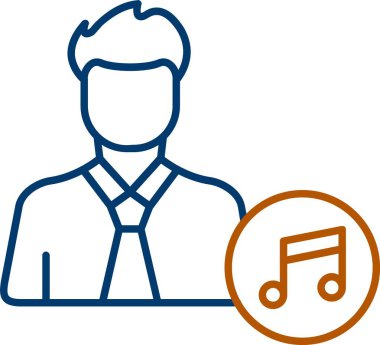 Web Kullanımı için Kullanıcı Müzik Simgesi, Basit Vektör İllüstrasyonu