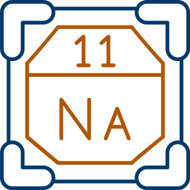 11 Sodyum Simgesi, Web Kullanımı için Basit Vektör İllüstrasyonu