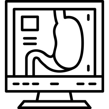 Bilgisayar monitörü simgesi. Beyaz arkaplanda izole edilmiş web tasarımı için ana bilgisayar izleme vektör simgesi