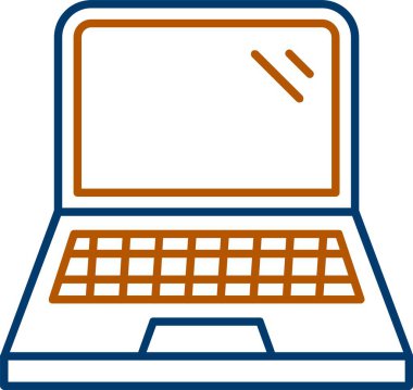 Web kullanımı için Laptop Simgesi, Basit Vektör İllüstrasyonu