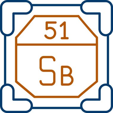 51 Antimon Simgesi, Web Kullanımı için Basit Vektör İllüstrasyonu
