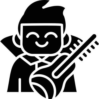 Asyalı adam keman simgesini katı bir şekilde çalıyor