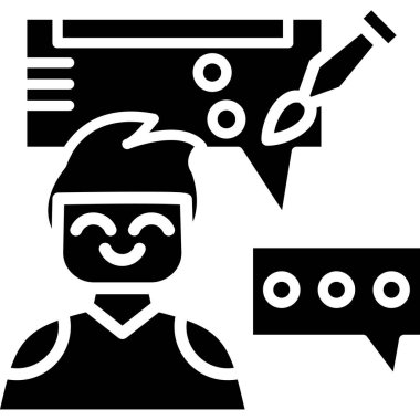 Konuş. Web simgesi basit illüstrasyon