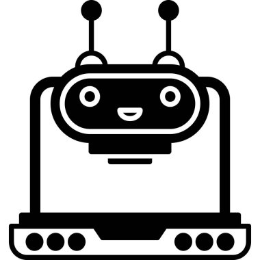 robot. Web simgesi basit illüstrasyon