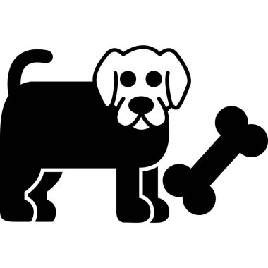 Köpek kemiği ikonu. Beyaz arkaplanda izole edilmiş web tasarımı için köpek kemiği vektör simgesinin basit çizimi