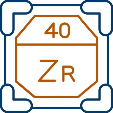 Web Kullanımı için 40 Zirkonyum Simgesi, Basit Vektör İllüstrasyonu