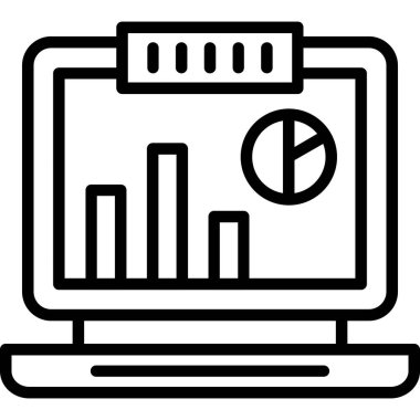 grafik simgesi olan bilgisayar ekranı, basit tasarım