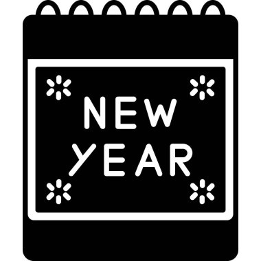 Yeni yıl simge vektör çizim