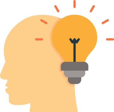 İnsan kafasıyla ilgili bir fikir. vektör illüstrasyonu.