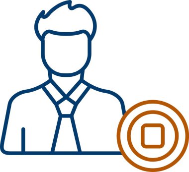 Web Kullanımı için Kullanıcı Noktası Simgesi, Basit Vektör İllüstrasyonu