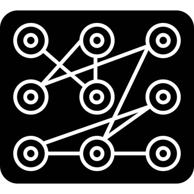 ağ simgesi vektörü. biçim yuvarlak kare çerçeve üzerinde düz bir semboldür, siyah renk, gri arkaplan