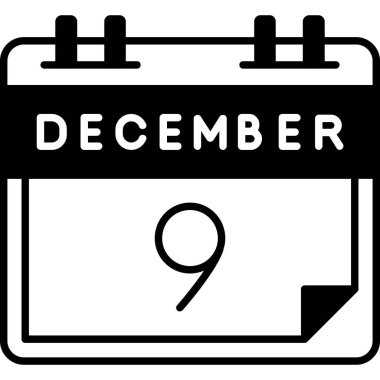 9 Aralık takvim simgesi