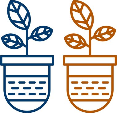 Web Kullanımı için Bitki Simgesi, Basit Vektör İllüstrasyonu