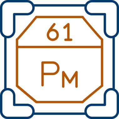 61 Promethium Simgesi, Web Kullanımı için Basit Vektör İllüstrasyonu