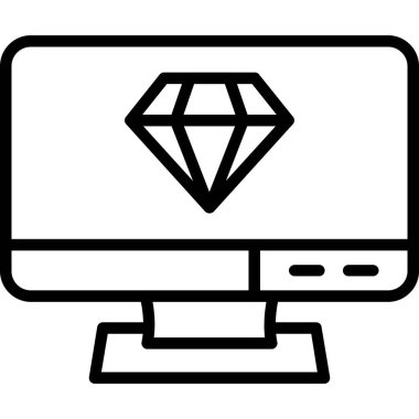 Bilgisayar. Web simgesi basit illüstrasyon