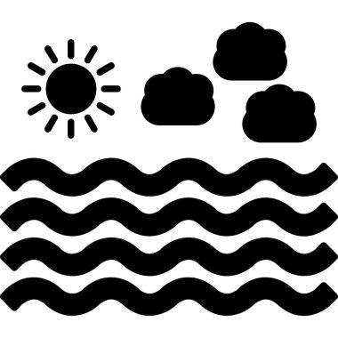 güneş ve bulut simgesi, vektör illüstrasyonu