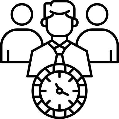 iş zamanı yönetim simgesi ana hat biçiminde