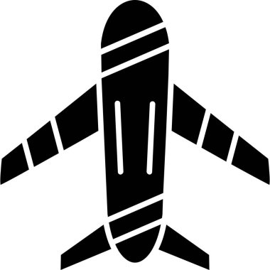 Uçak uçak düzlemi simgesi katı biçimde
