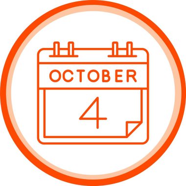 Web Kullanımı için 4 Ekim Simgesi, Basit Vektör İllüstrasyonu