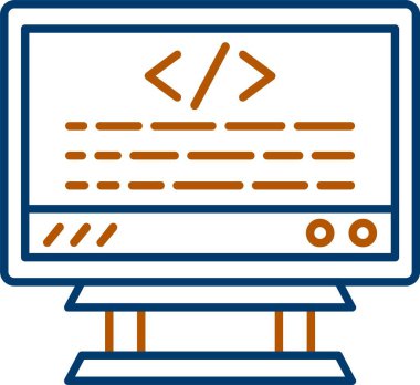 Web Kullanımı için Kodlama Simgesi, Basit Vektör İllüstrasyonu