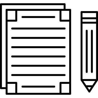 Kağıt simgesi olan kalemin vektör çizimi