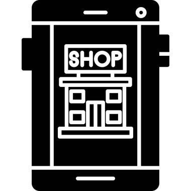 Alışveriş arabası simgesi olan cep telefonu, basit stil