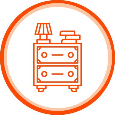 Yatak Kenarı Simgesi, Web Kullanımı için Basit Vektör İllüstrasyonu