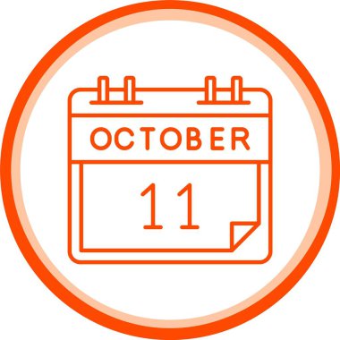 Web kullanımı için 11 Ekim Simgesi, Basit Vektör İllüstrasyonu