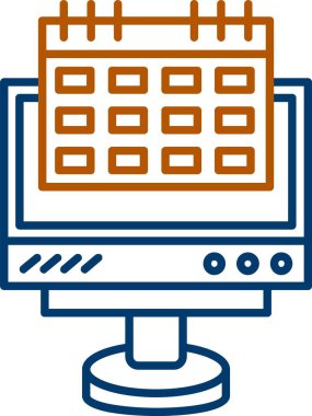 Web Kullanımı için Takvim Simgesi, Basit Vektör İllüstrasyonu