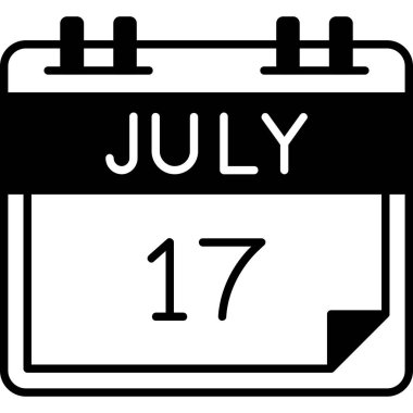 17 Temmuz - Düz tasarım tarzında takvim simgesi
