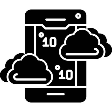 Bulut hesaplama simgesi, basit vektör illüstrasyonu