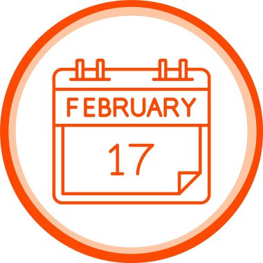 17 Şubat Simgesi, Web Kullanımı için Basit Vektör İllüstrasyonu